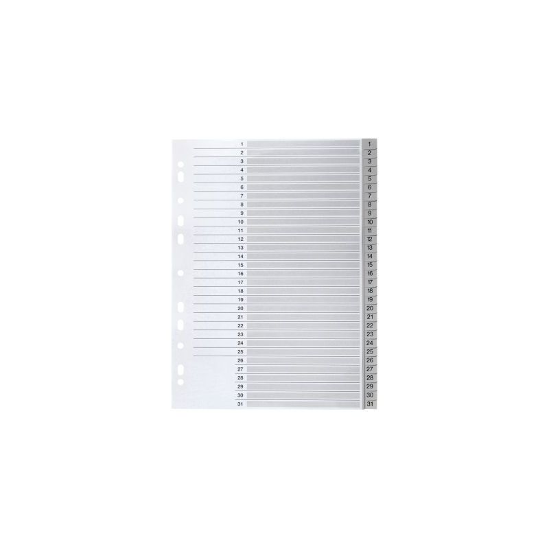 Achetez PERGAMY Jeu 31 intercalaires numériques 1-31 polypropylène format A4. Coloris Blanc pas ch..