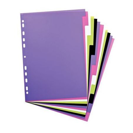 Achetez Jeu de 12 intercalaires en polypropylène opaque à touches neutres format 21x29,7cm 4000054..