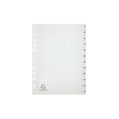 Achetez Jeu de 12 intercalaires mensuels en polypropylène gris recyclé, format A4 1812E FOREVER EX..