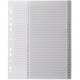 Achetez Jeu de 31 intercalaires numériques en polypropylène gris format A4+ 100745090 NOKI pas che..