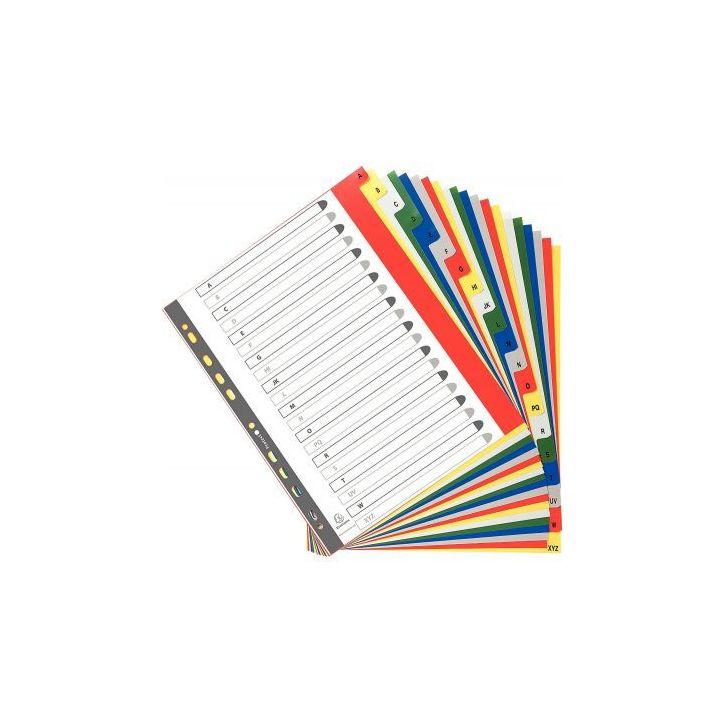Jeu de 20 intercalaires alphabétiques en polypropylène coloré, format A4+ 90E EXACOMPTA