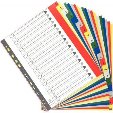 Achetez Jeu de 20 intercalaires alphabétiques en polypropylène coloré, format A4+ 90E EXACOMPTA p..
