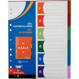 Achetez Jeu de 6 intercalaires en polypropylène COLOR FRESH, format A4+ 2010027 COLOR FRES pas cher..
