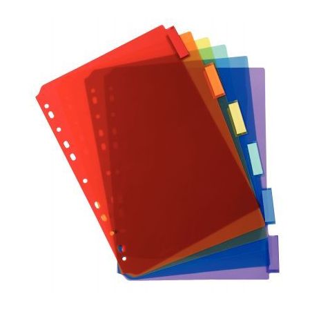 Achetez Jeu de 6 intercalaires à  onglets personnalisables en polypropylène coloré format A4 390..