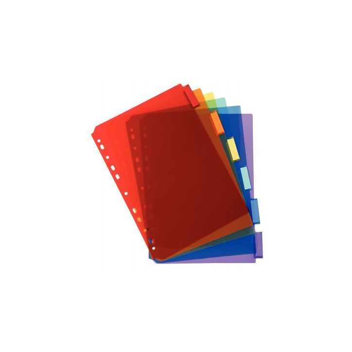 Jeu de 6 intercalaires à  onglets personnalisables en polypropylène coloré format A4 3906E EXACOMPTA