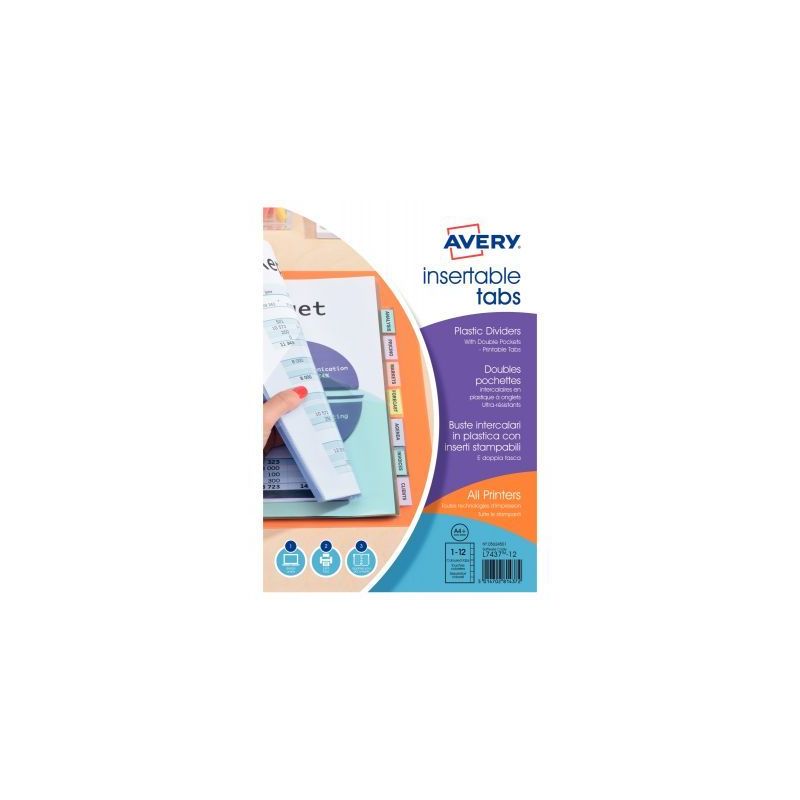 Achetez Jeu de 12 intercalaires à onglets personnalisables en polypropylène + doubles pochettes 05.. Achetez Jeu de 12 intercalaires à onglets personnalisables en polypropylène + doubles pochettes 05..