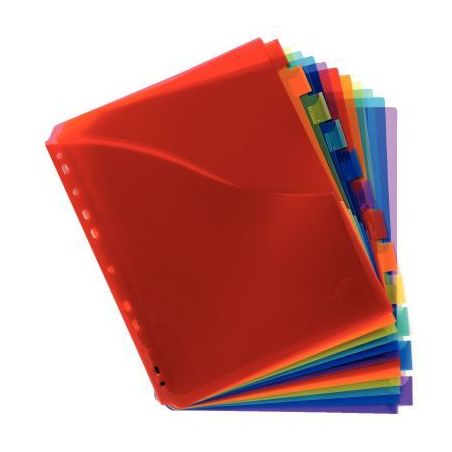 Achetez Jeu de 12 intercalaires à  onglets personnalisables en polypropylène coloré format A4 39..