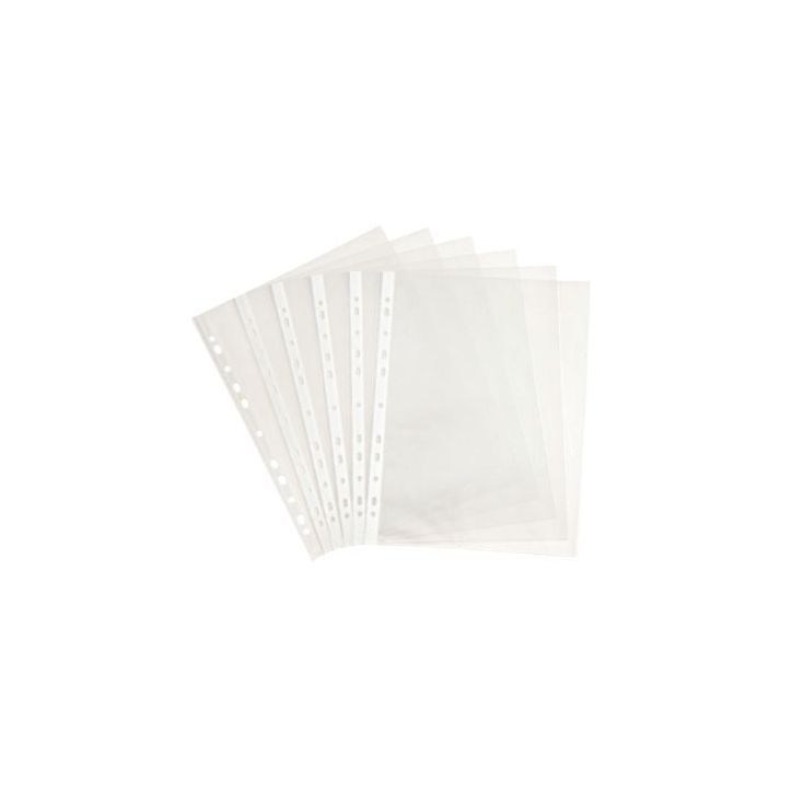 Sachet de 100 pochettes perforées en polypropylène 4,5/100e grainé, perforation 11 trous