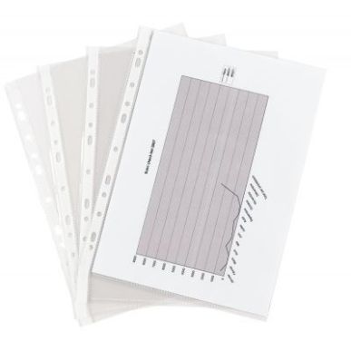 Achetez Sachet de 100 pochettes perforées en polypropylène aspect lisse Format 21x29,7 cm épaisse..