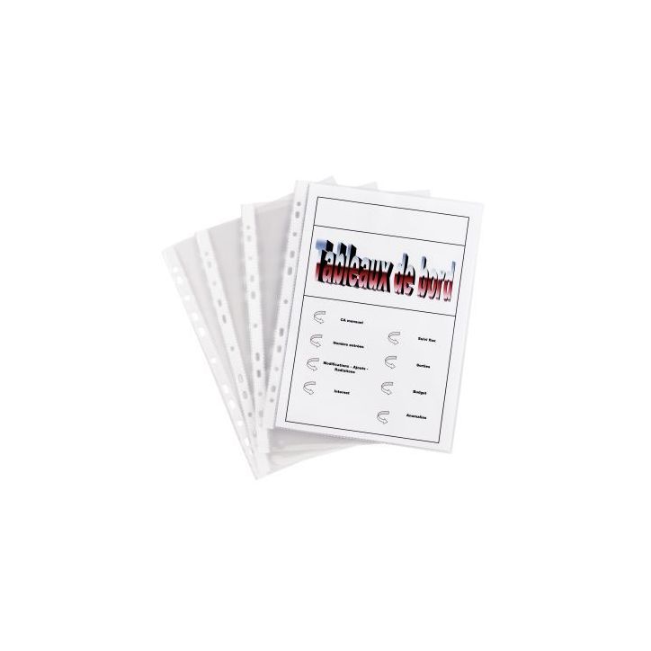 Sachet de 10 pochettes perforées en polypropylène 12/100ème 100741531