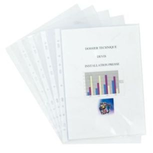 PERGAMY Boîte 100 pochettes perforées polypropylène lisse 12/100ème format A4. Coloris incolore PERGAMY Boîte 100 pochettes perforées polypropylène lisse 12/100ème format A4. Coloris incolore