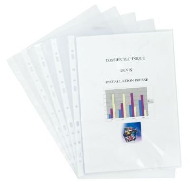 Achetez PERGAMY Boîte 100 pochettes perforées polypropylène lisse 12/100ème format A4. Coloris i..