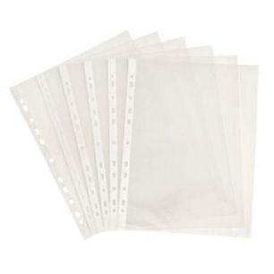Achetez Sachet de 100 pochettes perforées en polypropylène grainé 5/100ème 100741491 pas cher su..
