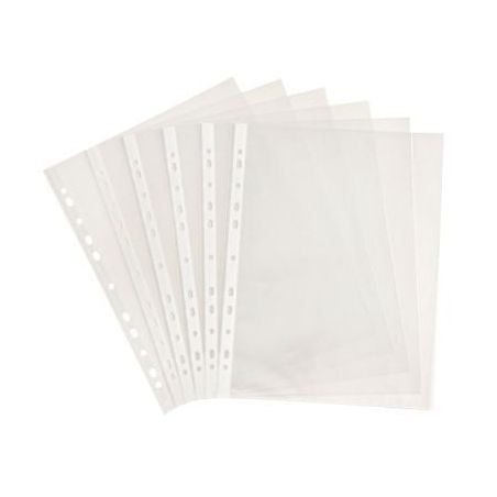Achetez Sachet de 100 pochettes perforées en polypropylène grainé 5/100ème 100741491 pas cher su..