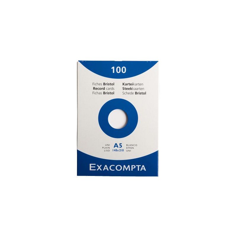 Achetez EXACOMPTA Etui de 100 fiches bristol non perforées 148x210mm (A5) unies Blanc pas cher sur .. Achetez EXACOMPTA Etui de 100 fiches bristol non perforées 148x210mm (A5) unies Blanc pas cher sur ..