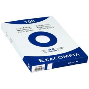 EXACOMPTA Etui de 100 fiches bristol non perforées 210x297mm (A4) unies Blanc EXACOMPTA Etui de 100 fiches bristol non perforées 210x297mm (A4) unies Blanc