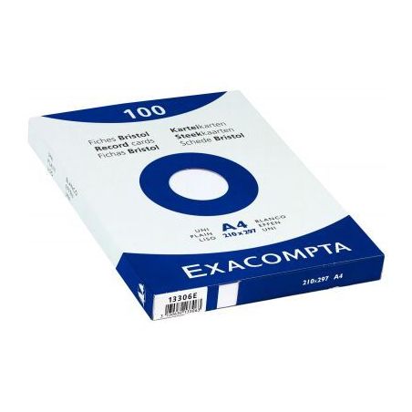 Achetez EXACOMPTA Etui de 100 fiches bristol non perforées 210x297mm (A4) unies Blanc pas cher sur ..