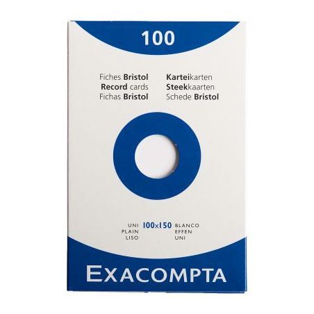 Achetez Boîte de 100 fiches bristol non perforées carte forte 205 g uni blanc 10 x 15 cm 13302E EX..