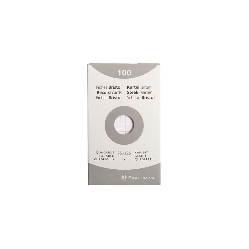 Achetez EXACOMPTA Etui de 100 fiches bristol non perforées 75x125mm (A7) quadrillées 5x5 Blanc pas.. Achetez EXACOMPTA Etui de 100 fiches bristol non perforées 75x125mm (A7) quadrillées 5x5 Blanc pas..