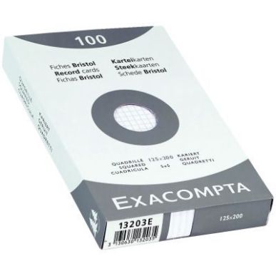 Achetez EXACOMPTA Etui de 100 fiches bristol non perforées 125X200mm quadrillées 5x5 Blanc pas che..
