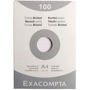 Achetez EXACOMPTA Etui de 100 fiches bristol non perforées 210x297mm (A4) quadrillées 5x5 Blanc pa..