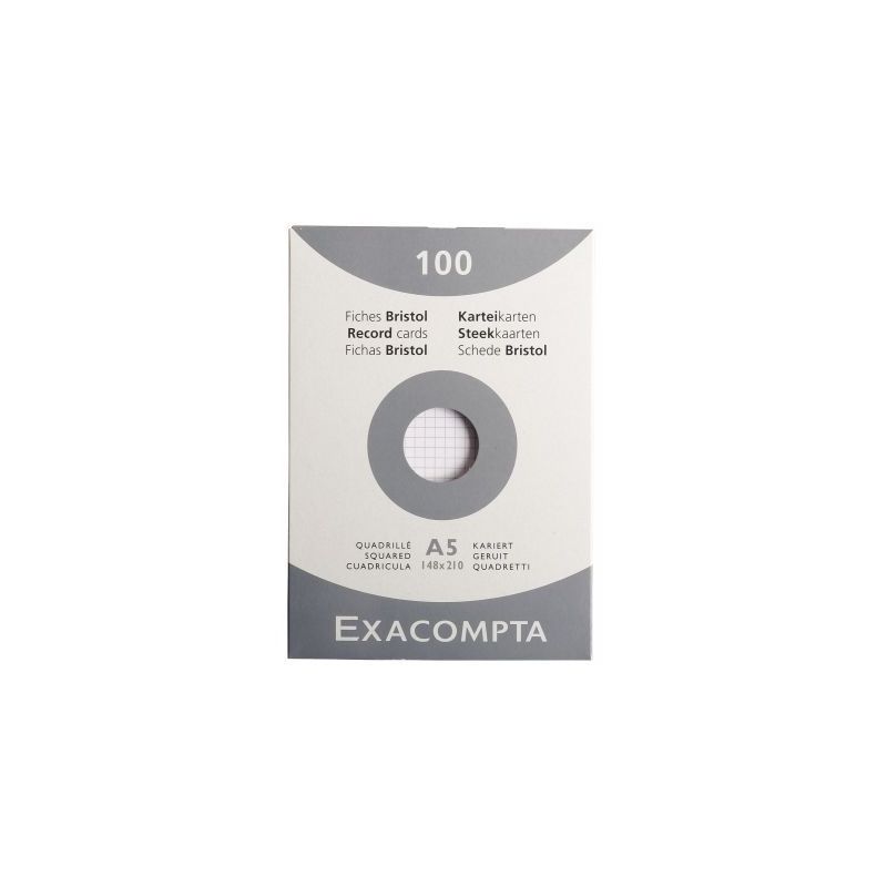 Achetez EXACOMPTA Etui de 100 fiches bristol non perforées 148x210mm (A5) quadrillées 5x5 Blanc pa.. Achetez EXACOMPTA Etui de 100 fiches bristol non perforées 148x210mm (A5) quadrillées 5x5 Blanc pa..