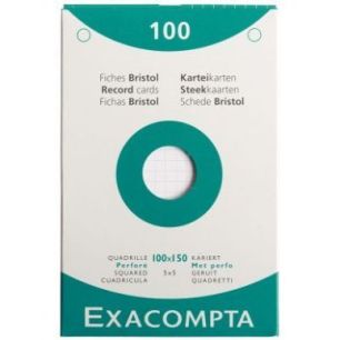 Achetez ETUI DE 100 FICHES  BRISTOL BLANC QUADRILLE 5X5 PE pas cher sur Ma Rentrée Scolaire