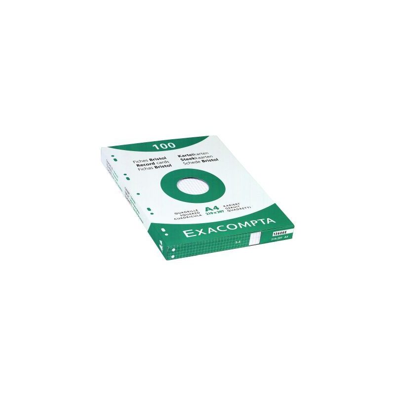 Achetez EXACOMPTA Etui de 100 fiches bristol perforées 210x297mm (A4) quadrillées 5x5 Blanc pas ch.. Achetez EXACOMPTA Etui de 100 fiches bristol perforées 210x297mm (A4) quadrillées 5x5 Blanc pas ch..