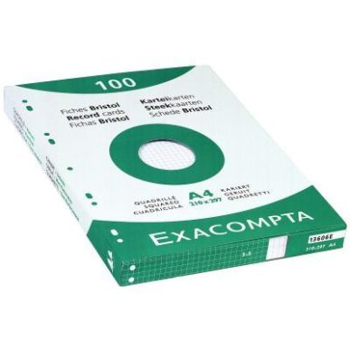 Achetez EXACOMPTA Etui de 100 fiches bristol perforées 210x297mm (A4) quadrillées 5x5 Blanc pas ch..