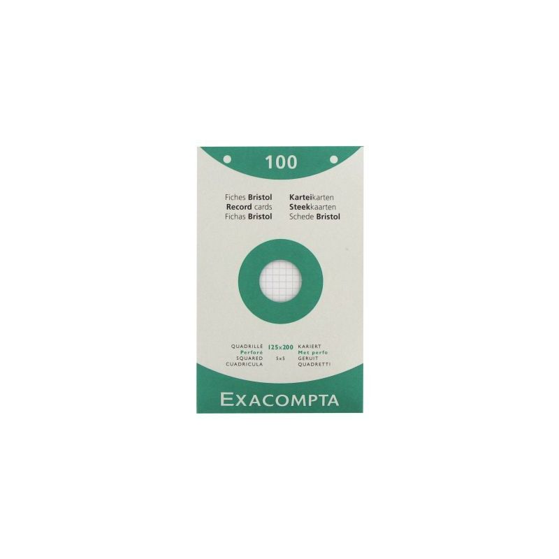 Achetez EXACOMPTA Etui de 100 fiches bristol perforées 125x200mm quadrillées 5x5 Blanc pas cher su.. Achetez EXACOMPTA Etui de 100 fiches bristol perforées 125x200mm quadrillées 5x5 Blanc pas cher su..