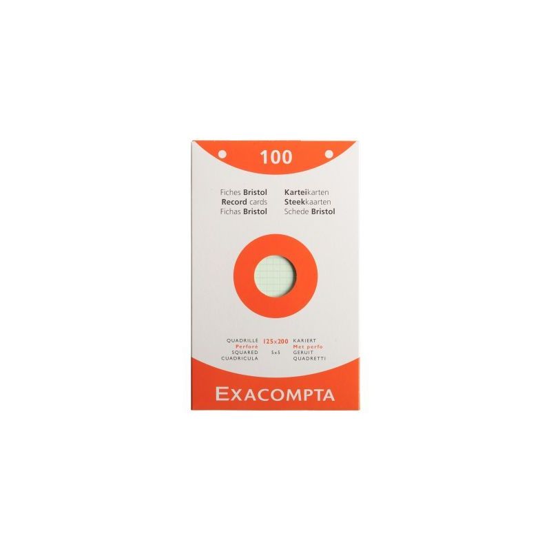 Achetez ETUI DE 100 FICHES  BRISTOL ASS QUADRILLE 5X5 PERF pas cher sur Ma Rentrée Scolaire