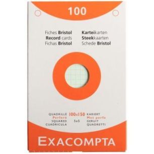 Achetez ETUI DE 100 FICHES BRISTOL ASS QUADRILLE 5X5 PERF pas cher sur Ma Rentrée Scolaire