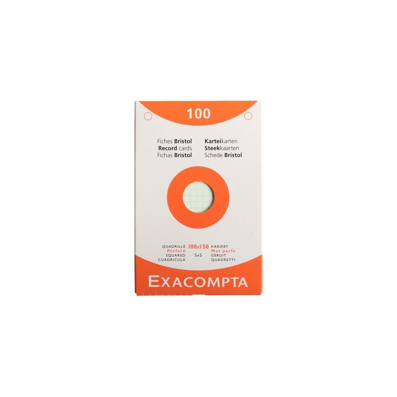 Achetez ETUI DE 100 FICHES  BRISTOL ASS QUADRILLE 5X5 PERF pas cher sur Ma Rentrée Scolaire