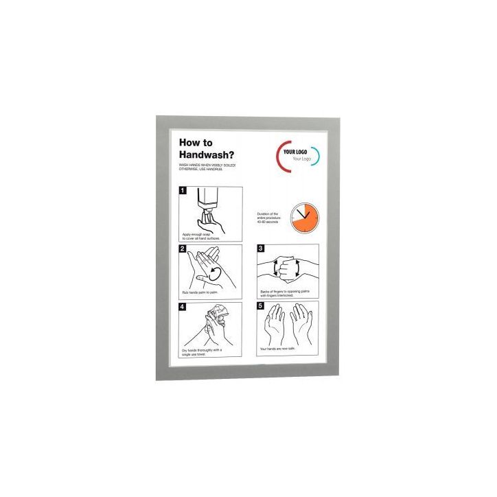 Sac de 2 cadres d'affichage A4 adhésif repositionnable avec contour magnétique argent 4872-23 DURABLE