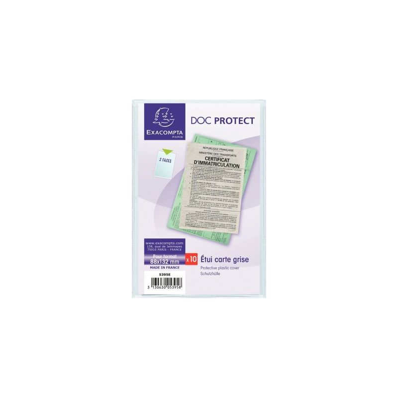 Achetez Etui pour documents de voiture en PVC 5395UE EXACOMPTA pas cher sur Ma Rentrée Scolaire