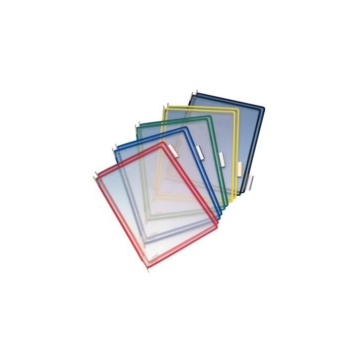 Boîte de 10 poches format A4 à pivots en PVC  assortis 114009 T.TECHNIC TARIFOLD