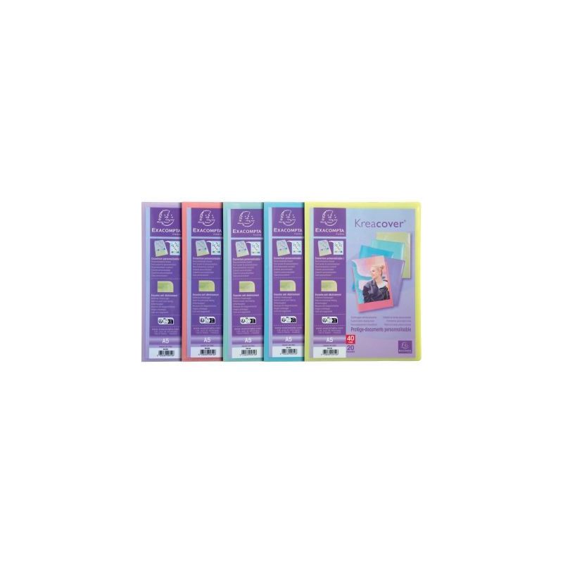 Achetez Protège-documents personnalisable KREACOVER Pastel 40 vues, pour format A5 5810E KREACOVER ..