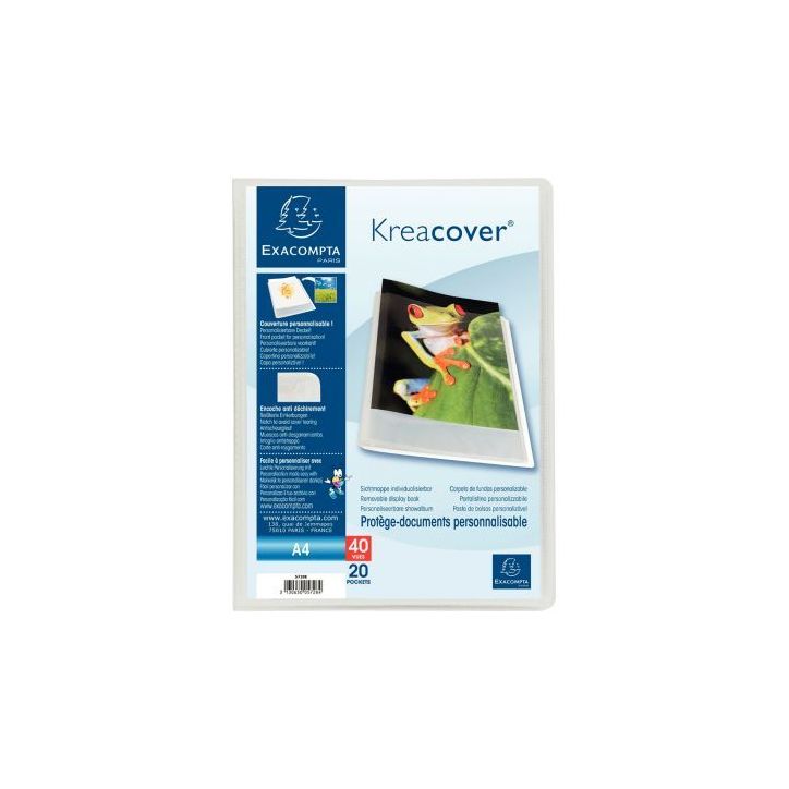 Protège-documents personnalisable KREACOVER 40 vues, incolore 5728E KREACOVER EXACOMPTA