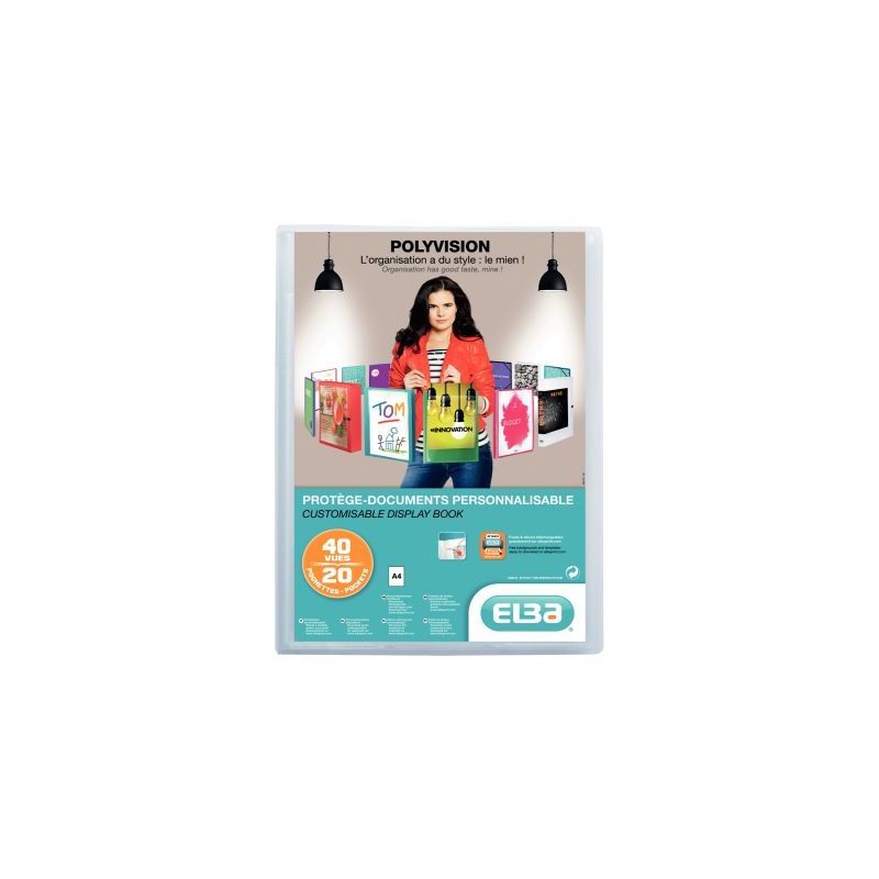 Achetez Protège-documents personnalisable POLYVISION 40 vues, pour format A4 21x29,7 cm, incolore 1..