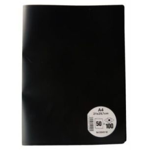 PERGAMY Protège-documents en polypropylène 100 vues Noir, couverture 3/10e, pochettes 6/100e PERGAMY Protège-documents en polypropylène 100 vues Noir, couverture 3/10e, pochettes 6/100e