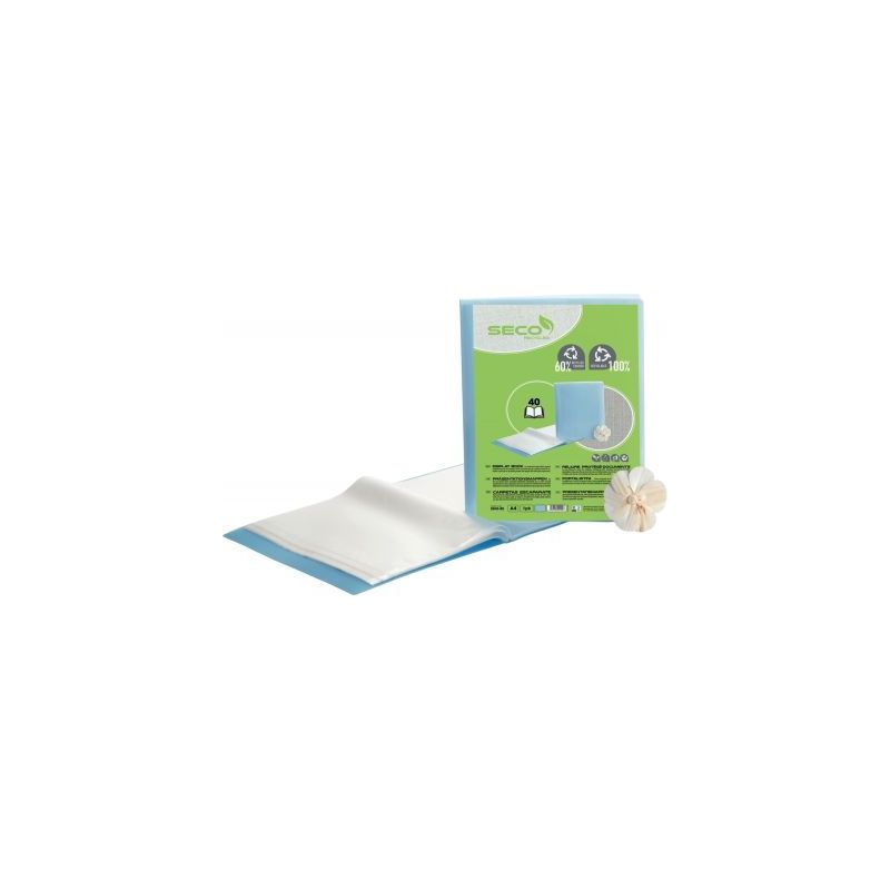 Achetez Protège-documents recyclable, 80 vues, bleu translucide DB40-BLUE SECO pas cher sur Ma Rent..