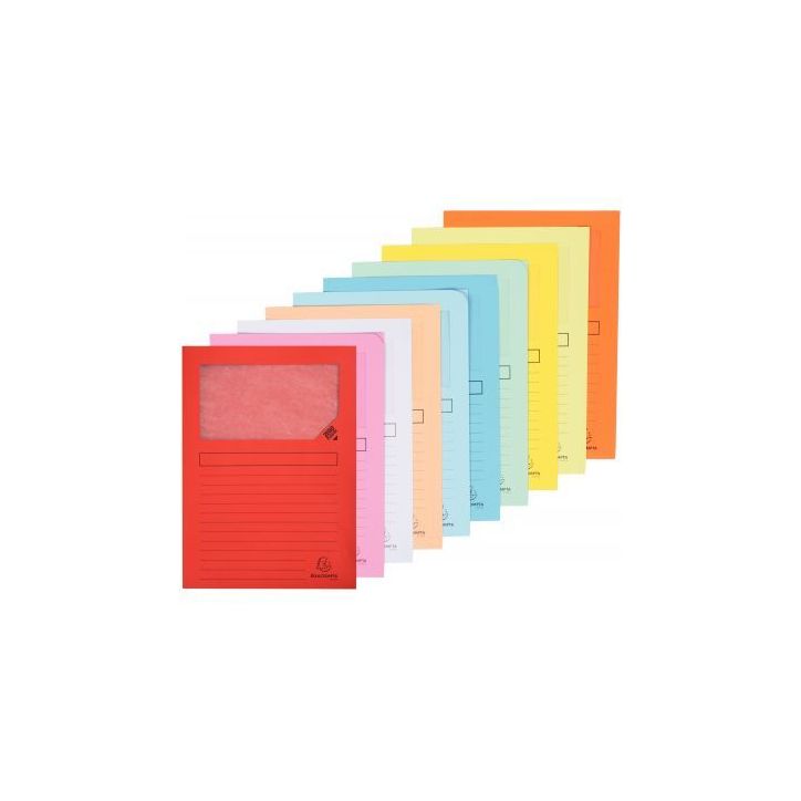 Paquet de 100 pochettes coin papier SUPER 160g, coloris assortis 50150E SUPER EXACOMPTA