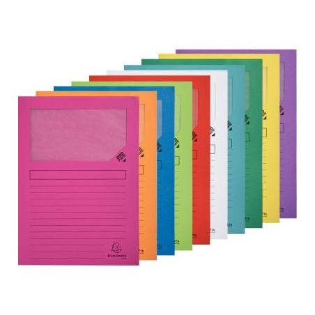 Achetez NEUTRE Paquet de 10 pochettes coins en carte 120g, avec fenêtre, 22x31cm, assortis vif pas ..