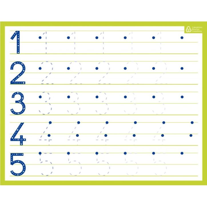 Ardoise effaçable à  sec chiffres 21x26.5cm PAPARDOISECHIFFRES