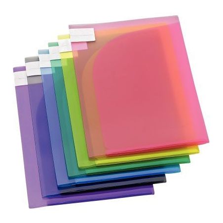 Achetez Paquet de 12 chemises coin de présentation double poche en polypropylène, coloris assortis..