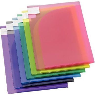 Achetez Paquet de 12 chemises coin de présentation double poche en polypropylène, coloris assortis..