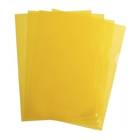Achetez Boîte de 100 pochettes coin en polypropylène grainé 9/100 ème format 21x29,7 cm  jaune 1..