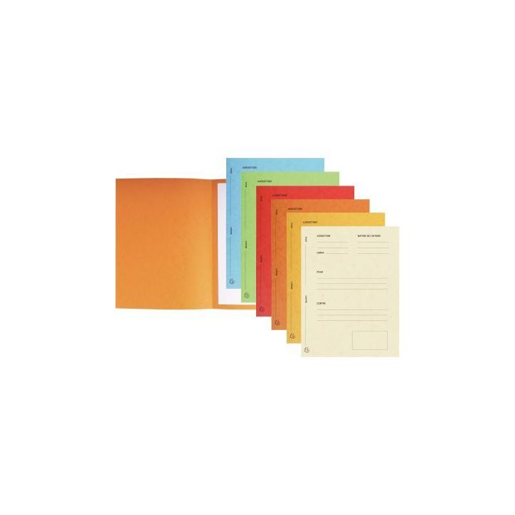Paquet de 25 chemises de plaidoirie "Pour/Contre" 265g, coloris assortis 220118E EXACOMPTA