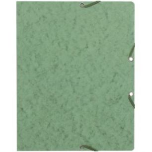 Lot de 10 chemises sans rabat à élastiques en carte lustrée, vert 55463E EXACOMPTA