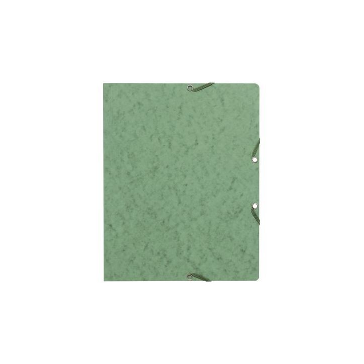 Lot de 10 chemises sans rabat à élastiques en carte lustrée, vert 55463E EXACOMPTA